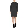 Nina Leonard Oversize Long Sleeve Hooded Sweater Dress In Black