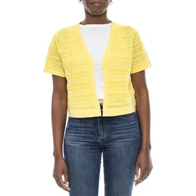 Nina Leonard Pointelle Stitch Short Sleeve Bolero