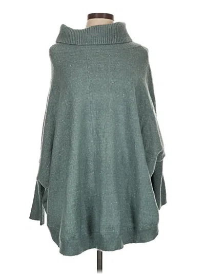 Pre-owned Nina Leonard Poncho In Teal
