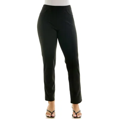 Nina Leonard Ponte Narrow Leg Pants In Black