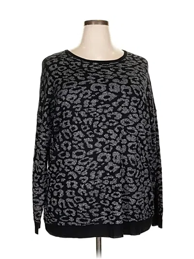 Pre-owned Nina Leonard Pullover Sweater In Black