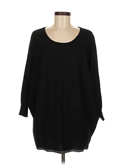 Pre-owned Nina Leonard Pullover Sweater In Black