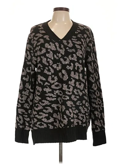 Pre-owned Nina Leonard Pullover Sweater In Black