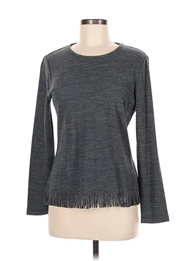 Pre-owned Nina Leonard Pullover Sweater In Gray