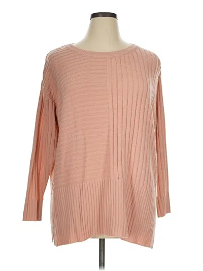 Pre-owned Nina Leonard Pullover Sweater In Pink