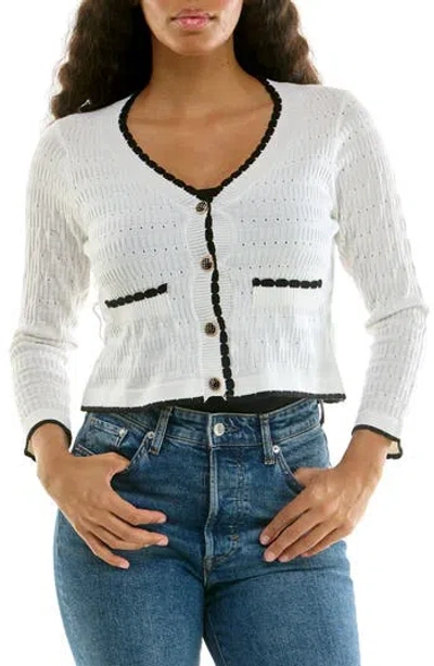 Nina Leonard Scalloped Bolero In White