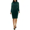 Nina Leonard Sequin Embellished Long Sleeve Sweater Dress In Rich Pine
