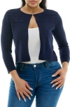 Nina Leonard Sheer Stripe Knit Bolero