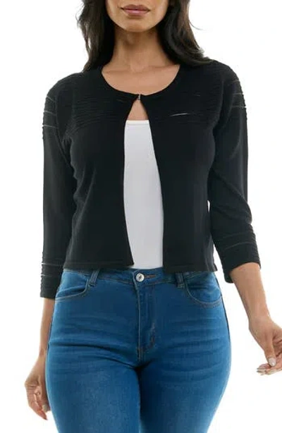 Nina Leonard Sheer Stripe Knit Bolero