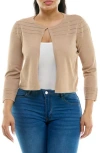 Nina Leonard Sheer Stripe Knit Bolero