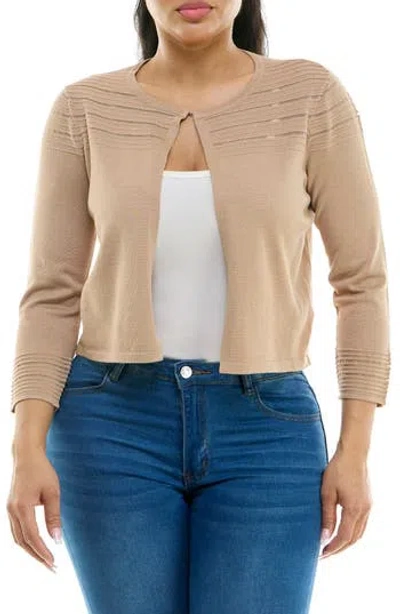 Nina Leonard Sheer Stripe Knit Bolero