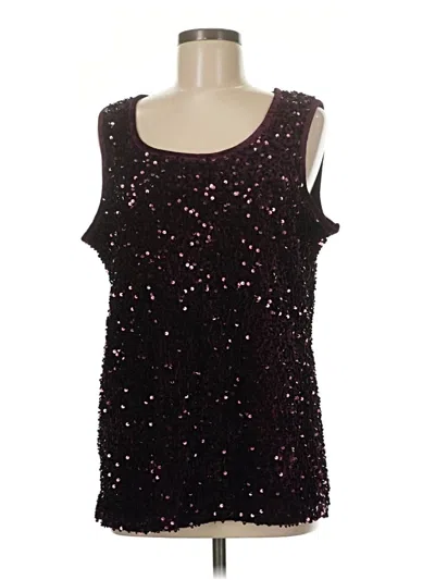 Pre-owned Nina Leonard Sleeveless Blouse In Black