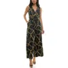 Nina Leonard Sleeveless Faux Wrap Jumpsuit In Black