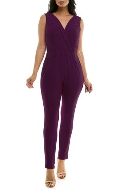 Nina Leonard Sleeveless Jumpsuit