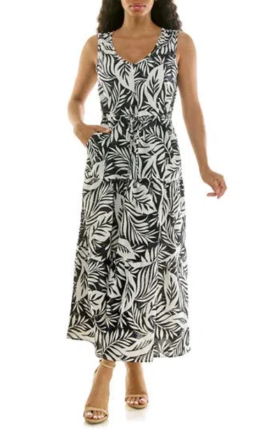 Nina Leonard Sleeveless Tiered Maxi Dress In Multi