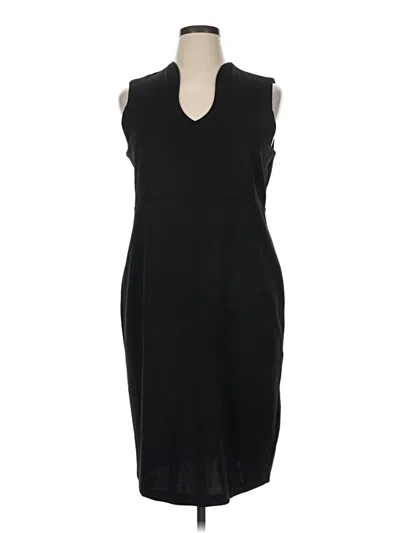 Pre-owned Nina Leonard Sleeveless Top Black Open Neckline Tops