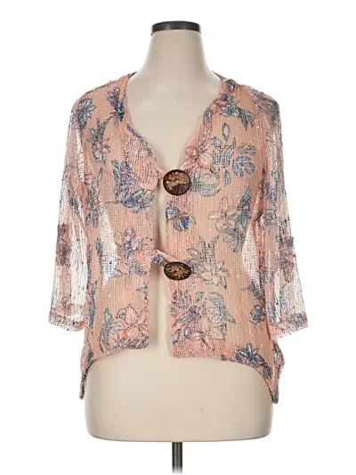 Pre-owned Nina Leonard Swimsuit Cover Up In Pink