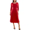 Nina Leonard Sylvia Crystal Embellished Fit & Flare Dress In Nina Red