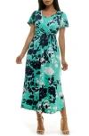 Nina Leonard Tie Waist Maxi Dress