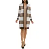 Nina Leonard Twofer Knit Dress In Brown/tan Multi