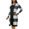 Nina Leonard Twofer Knit Dress In Ivory/black