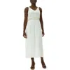 Nina Leonard V-neck Maxi Dress In White/gold