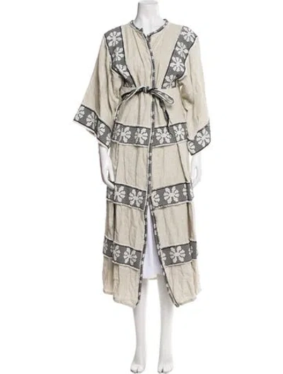 Pre-owned Nina Leuca Plaid Print Coat In Neutral