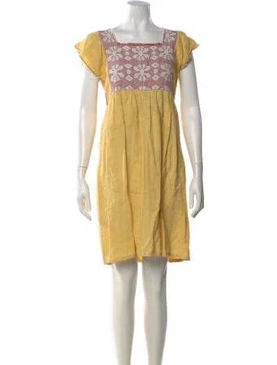 Pre-owned Nina Leuca Printed Knee-length Dress In Neutral