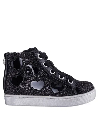 Nina Kids' Little And Big Girls Glitter High Top Sneakers In Black