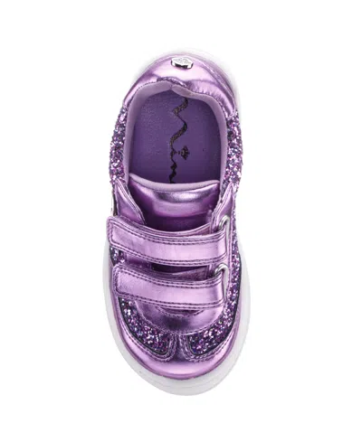 Nina Kids' Little And Big Girls Glitter Round Toe Sneakers In Purple