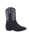 Nina Little And Big Girls Glitter Side Zip Cowboy Boots In Black