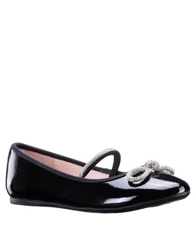 Nina Babies' Little Girls Kendalla Rhinestone Embellishment Ballet Flat In Black