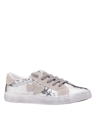 Nina Kids' Little Girls Low Top Sneakers In Silver