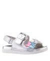 Nina Little Girls Pollie Footbed Sandals In Silver,multi