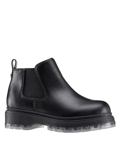 Nina Kids' Little Girls Prisila Gliter Lug Bottom Outsole Boot In Black
