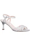 Nina Lori Womens Peep Toe Ankle Strap Heels In Silver