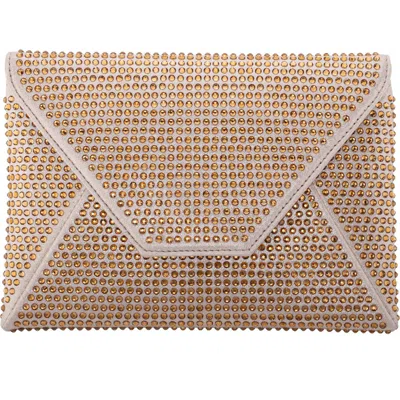 Nina Lorna Embellished Envelope Clutch In Gold