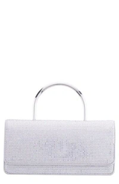 Nina Luca Top Handle Clutch In Silver