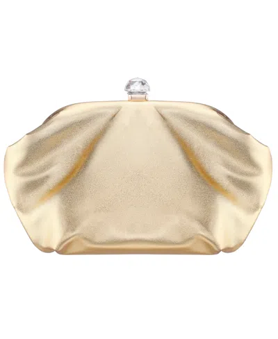 Nina Lyric Soft Metallic Small Clutch Handbag In Gold