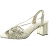 Nina Madelyn Womens Glitter Leather Block Heels