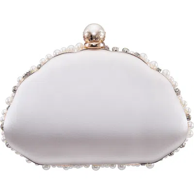 Nina Maeve-m Faux Pearl Clutch In Neutral