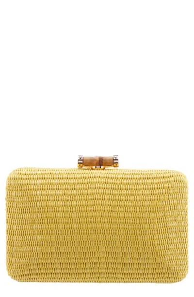 Nina Malia Frame Clutch In Yellow