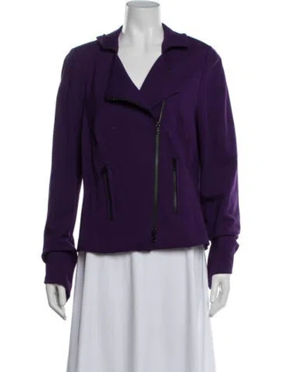 Pre-owned Nina Mclemore Biker Jacket In Purple