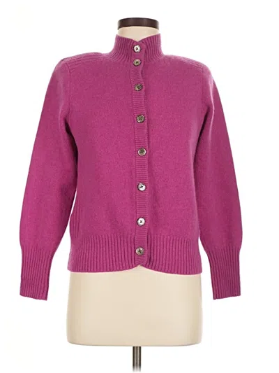 Pre-owned Nina Mclemore Cashmere Cardigan Sweater In Purple
