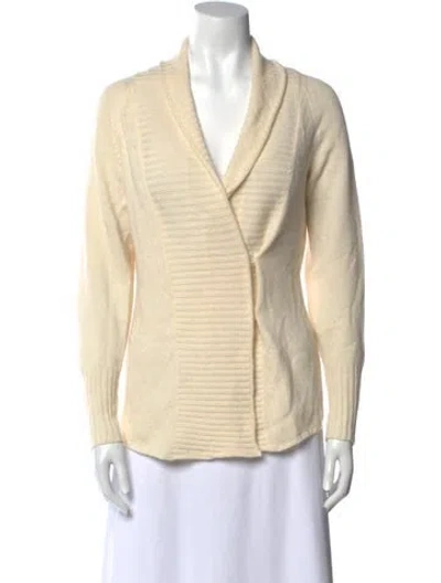 Pre-owned Nina Mclemore Cashmere V-neck Sweater In Neutral