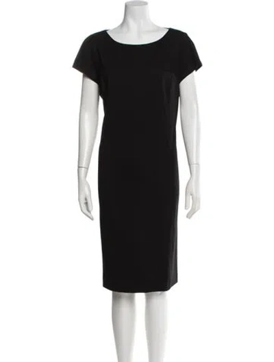 Pre-owned Nina Mclemore Crew Neck Knee-length Dress In Black