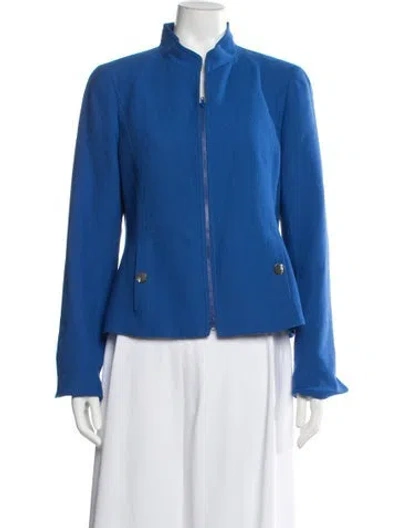 Pre-owned Nina Mclemore Merino Wool Jacket In Blue