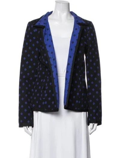 Pre-owned Nina Mclemore Patterned Blazer In Black