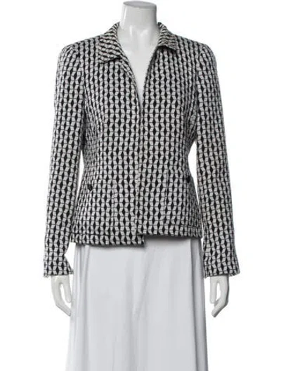 Pre-owned Nina Mclemore Patterned Blazer In Black