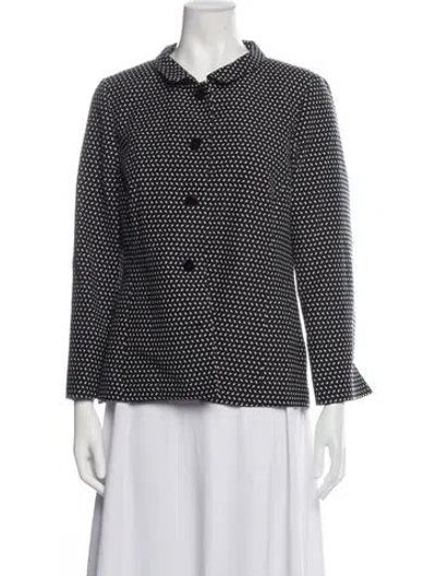 Pre-owned Nina Mclemore Patterned Blazer In Black/blue